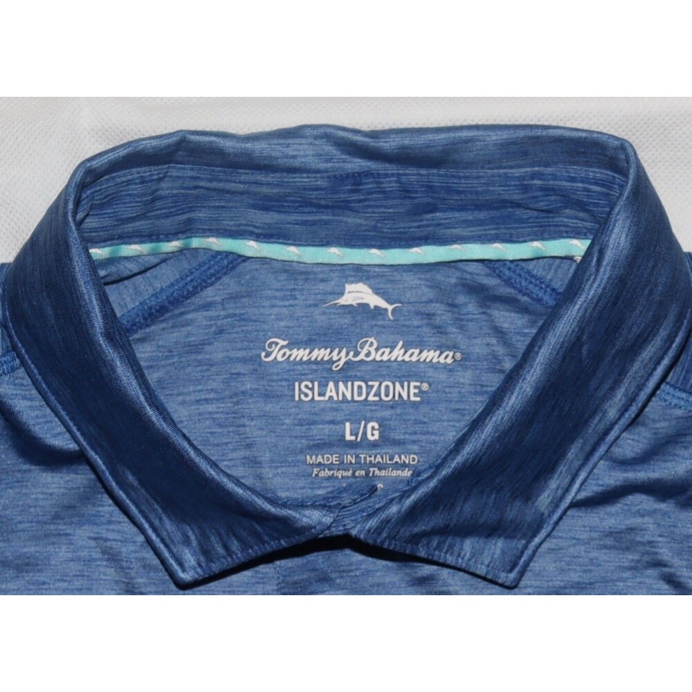 Tommy Bahama Island Zone Delray ST225201 Ocean Deep‎ Blue Polo Shirt Size Large - Picture 6 of 10